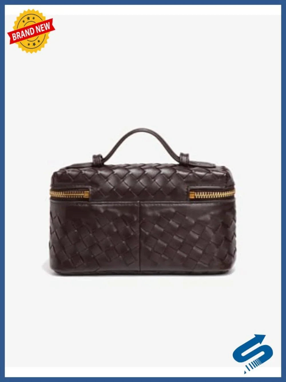 PU Leather Woven Crossbody Bag Top Handle Satchel Purse Women's
